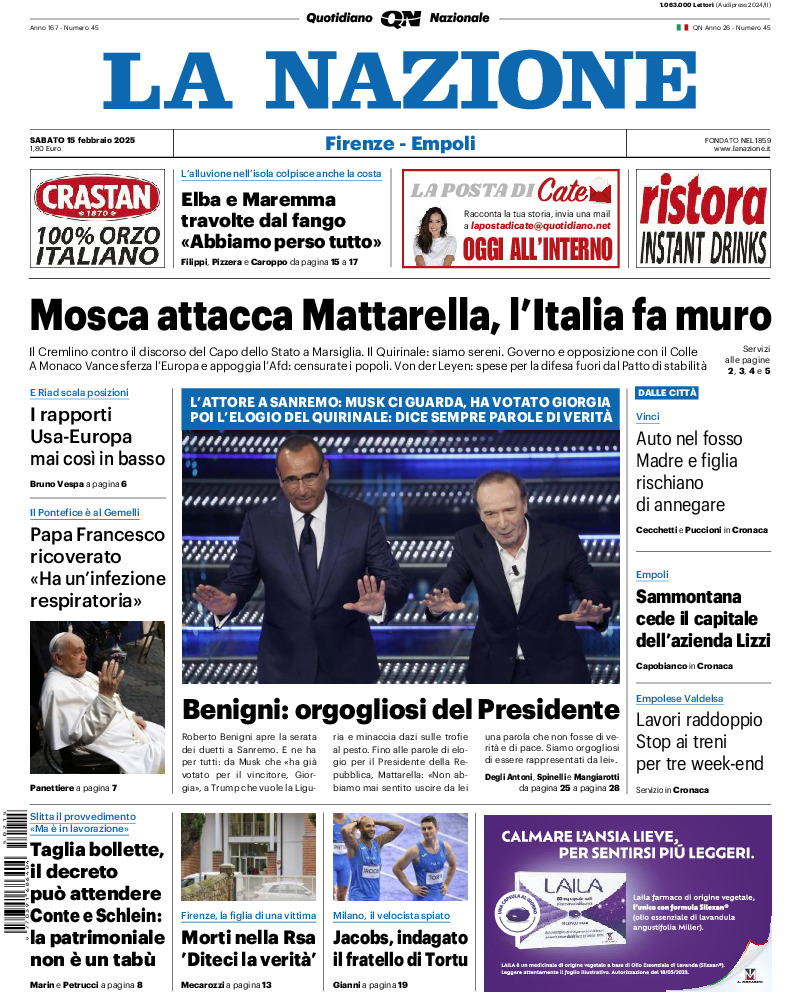 Prima-pagina-la nazione-edizione-di-oggi-20250215